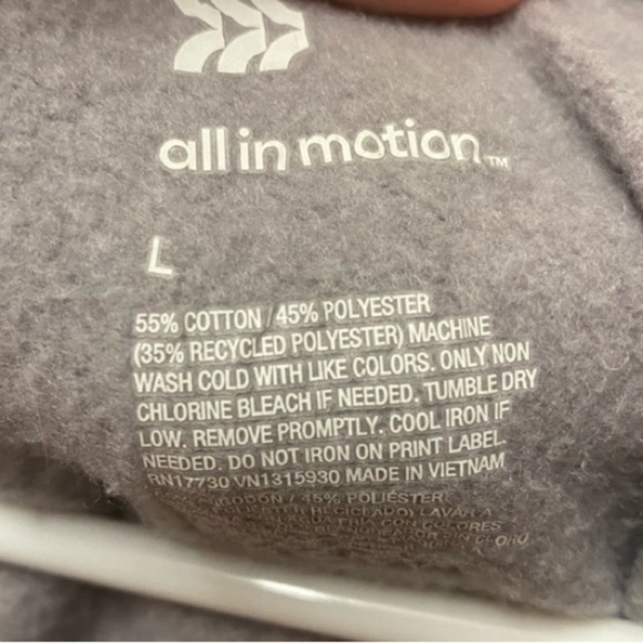 All In Motion Zip Up Hoodie Sweatshirt Lavender Purple Women’s Size Large - Picture 2 of 5